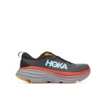 HOKA ONE ONE Bondi 8 Running Shoes - Anthracite Blue & Red Lightweight Cushioned Trainers