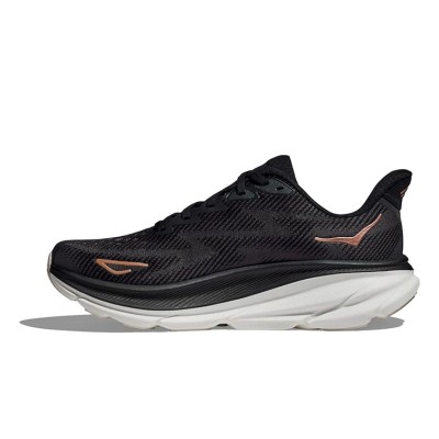 HOKA ONE ONE Clifton 9 1127896-BRGL Laufschuhe | Schwarz & Roségold Leichte Gepolsterte Trainer | Hochleistungs-Komfortsportschuhe