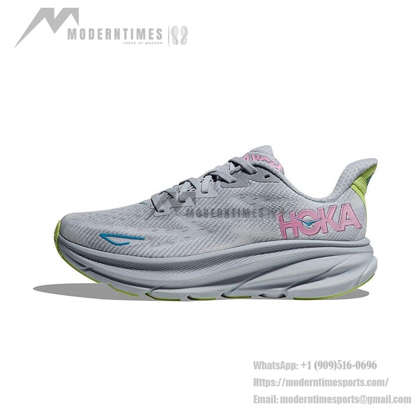 HOKA ONE ONE Clifton 9 Laufschuhe in Grau & Sea Ice