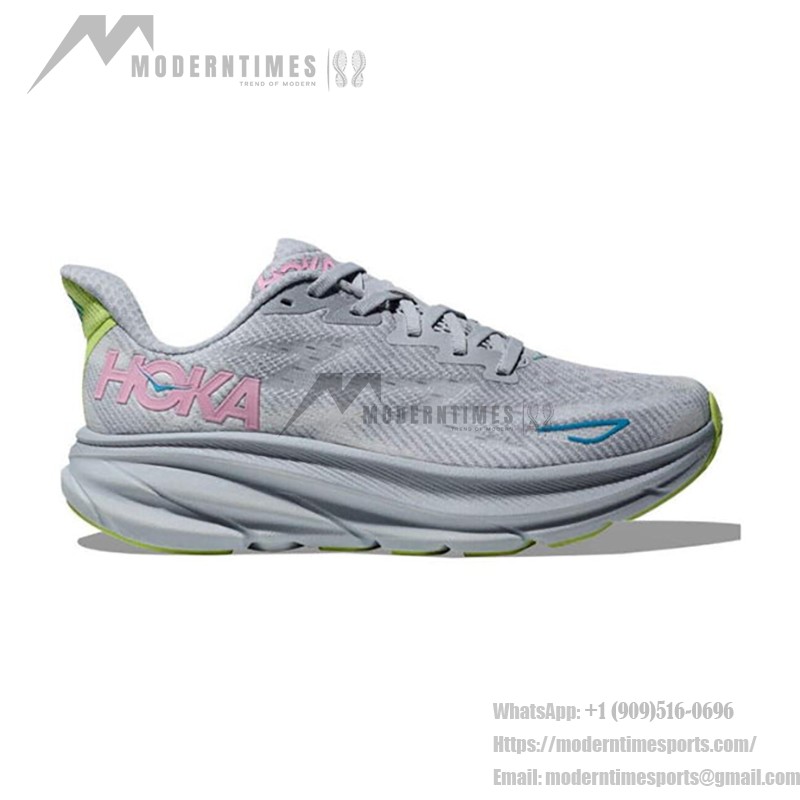 HOKA ONE ONE Clifton 9 Laufschuhe in Grau & Sea Ice