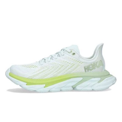 HOKA ONE ONE Clifton Edge 1126570-BFGGL Running Shoes | Blue Flower & Green Glow Lightweight Cushioned Trainers | High-Performance Comfortable Training Shoes