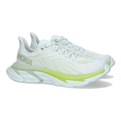 HOKA ONE ONE Clifton Edge 1126570-BFGGL Running Shoes | Blue Flower & Green Glow Lightweight Cushioned Trainers | High-Performance Comfortable Training Shoes