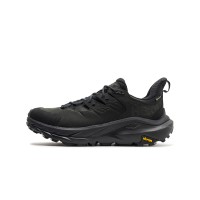 HOKA ONE ONE Kaha 2 Low GTX Hiking Shoes 1123190-BBLC | All-Black Waterproof Design | Vibram Sole for All-Terrain