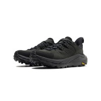 HOKA ONE ONE Kaha 2 Low GTX Hiking Shoes 1123190-BBLC | All-Black Waterproof Design | Vibram Sole for All-Terrain