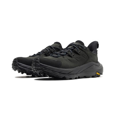 HOKA ONE ONE Kaha 2 Low GTX Hiking Shoes 1123190-BBLC | All-Black Waterproof Design | Vibram Sole for All-Terrain