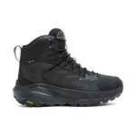 HOKA ONE ONE Kaha GTX Hiking Boots in Black/Phantom with GORE-TEX Waterproof Technology and Vibram Megagrip Outsole, Model 1112030-BPHN