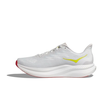 HOKA ONE ONE Mach 6 1147790-WNCL Running Shoes | White Nimbus Cloud Lightweight Performance Trainers | Breathable Comfortable Cushioned Shoes