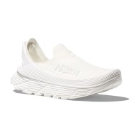 HOKA ONE ONE Restore TC 1134532-RAWW Slip-On Sneakers | All-White Lightweight Comfortable Breathable Running Shoes | Stylish Unisex Footwear