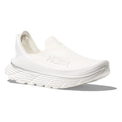 HOKA ONE ONE Restore TC 1134532-RAWW Slip-On Sneakers | All-White Lightweight Comfortable Breathable Running Shoes | Stylish Unisex Footwear