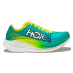 HOKA Rocket X 2 Running Shoes in Ceramic & Evening Primrose with a carbon fiber plate and ultra-lightweight design.