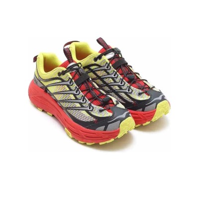 HOKA ONE ONE Speedgoat 5 1153891-HRK トレイルランニングシューズ | レッド×イエロー滑り止めデザイン | 軽量で耐久性の高いパフォーマンススニーカー