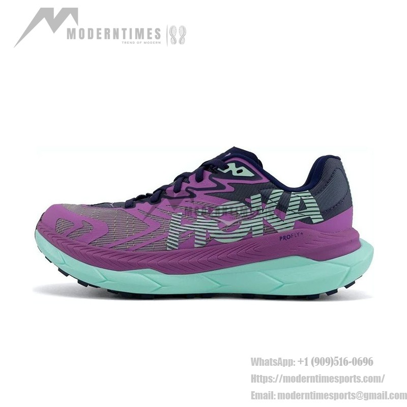 HOKA ONE ONE Tecton X 2 Trail Running Shoes in Orchid Flower & Night Sky with Carbon Plate and Vibram Grip