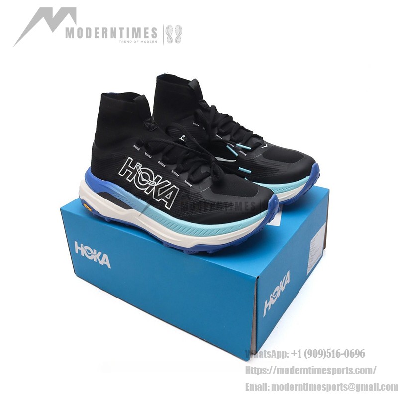 HOKA ONE ONE Tecton X 3 1155114-BHKB Trail Running Shoes in Black and Blue