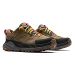 HOKA ONE ONE x Bodega 카하 로우 GTX 하이킹 슈즈, 마티니 올리브/아몬드, GORE-TEX 방수, Vibram 아웃솔, 모델 1129077-MOAL