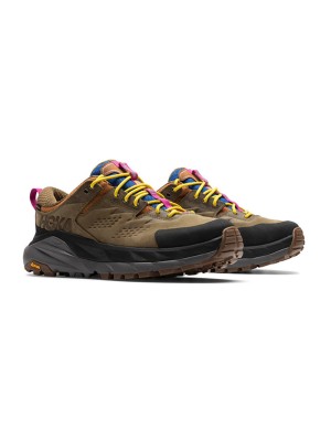 HOKA ONE ONE x Bodega Kaha Low GTX Hiking Shoes (1129077-MOAL) - Martini Olive/Almond, Waterproof with GORE-TEX and Vibram Outsole