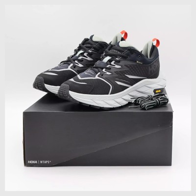 HOKA ONE ONE x WTAPS Anacapa Low Gore-Tex Trail Shoes (1155397-JTB) - Jet Black, Waterproof with Vibram Outsole