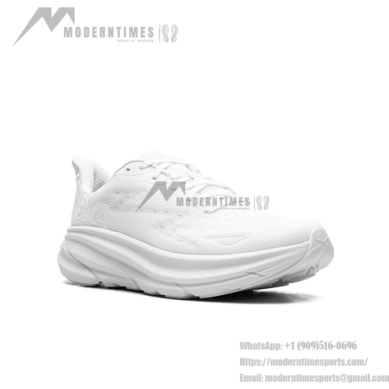 HOKA ONE ONE Clifton 9 Women's Running Shoes in All-White