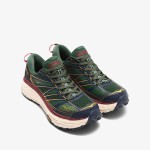 HOKA ONE ONE Mafate Speed 2 トレイルランニングシューズ、グリーン、バーガンディ、クリーム、モデル 1126851-MVOS