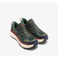 HOKA ONE ONE Mafate Speed 2 Trail Running Shoes (1126851-MVOS) - Green, Burgundy & Cream, Lightweight Cushioning with Vibram Outsole