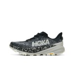 HOKA Speedgoat 6 Men's Trail Running Shoes in Black/Stone Reflective with Vibram Megagrip Outsole, Model 1147791-BKSTR