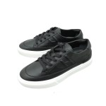 HERMES black leather low-top sneakers unisex luxury shoes