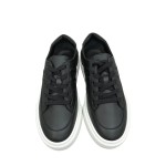 HERMES black leather low-top sneakers unisex luxury shoes