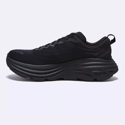 Hoka Bondi 8 All-Black Cushioned Running Shoes | 1127953-BBLC | Elevated Sneakers | Everyday Versatile Trainers