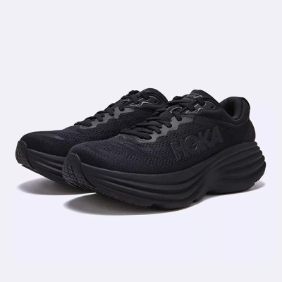 Hoka Bondi 8 All-Black Cushioned Running Shoes | 1127953-BBLC | Elevated Sneakers | Everyday Versatile Trainers