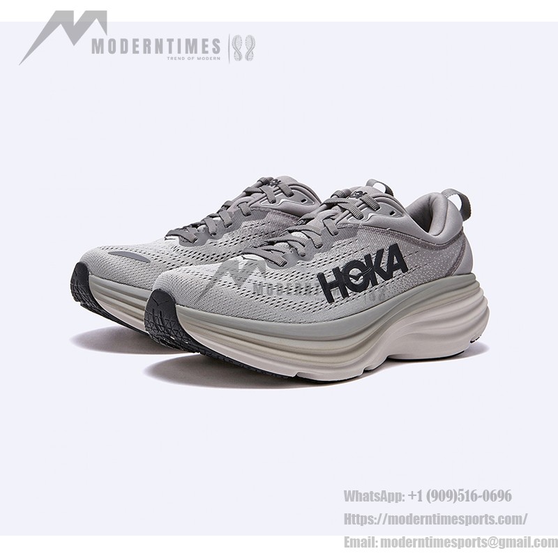 Hoka One One Bondi 8 2E Wide Cushioned Running Shoes - Model 1127953-SHMS