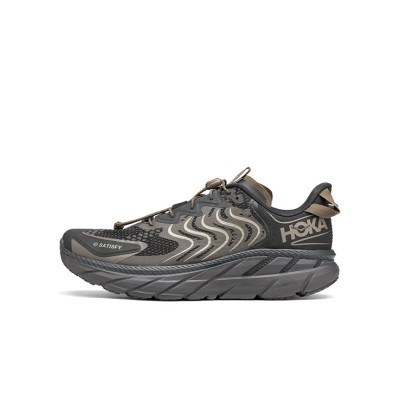 HOKA Clifton LS x Satisfy Running Shoes 1143450-FIBC | Forged Iron Limited Edition | Perfect Blend of Comfort and Style