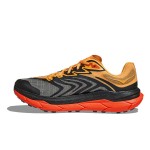 HOKA ONE ONE Tecton X 2 Trail Running Shoes in Black & Flame with Carbon Plate and Vibram Grip