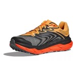 HOKA ONE ONE Tecton X 2 Trail Running Shoes in Black & Flame with Carbon Plate and Vibram Grip