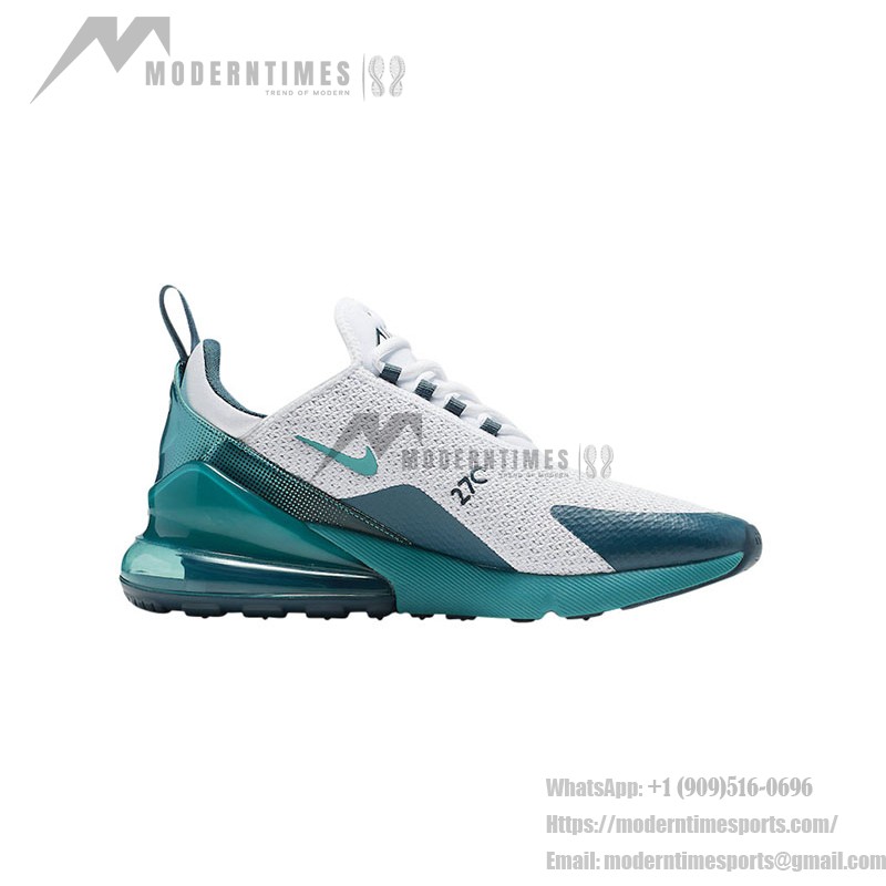 Nike Air Max 270 React Kids' Sneakers - White and Teal Design