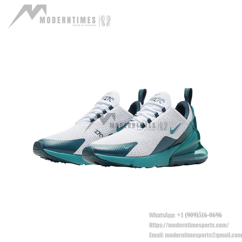 Nike Air Max 270 React Kids' Sneakers - White and Teal Design