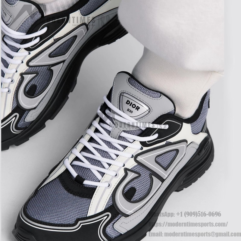 DIOR B30 Blue Grey Black Mesh & Calfskin Designer Shoes DIOR B30 Blue Grey Black Luxury Sneakers for Men and Women