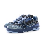 Louis Vuitton Trainer Blue Denim Monogram Limited Edition Sneaker