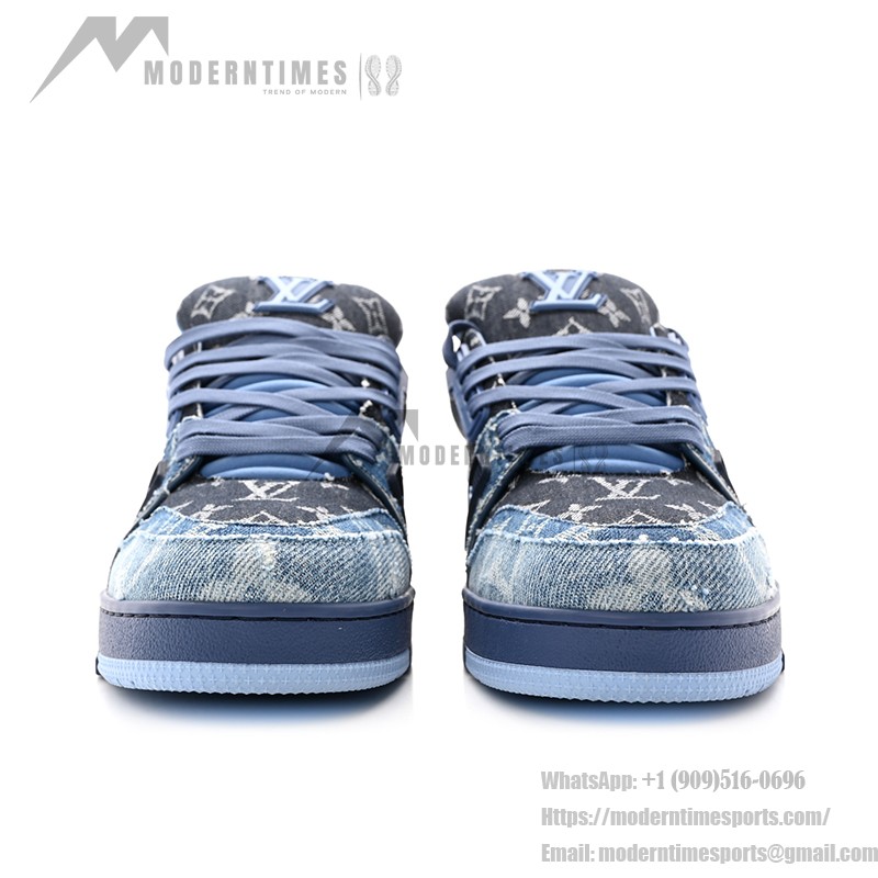 Louis Vuitton Trainer Blue Denim Monogram Limited Edition Sneaker