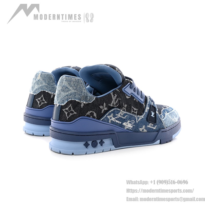 Louis Vuitton Trainer Blue Denim Monogram Limitierte Sneakers