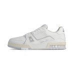 Louis Vuitton LV Trainer 1A8WAX – White Calfskin Sneakers with Monogram Accents