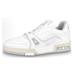 Louis Vuitton LV Trainer 1A8WAX – White Calfskin Sneakers with Monogram Accents