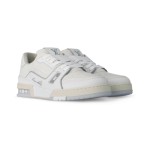 Louis Vuitton LV Trainer 1A8WAX – White Calfskin Sneakers with Monogram Accents