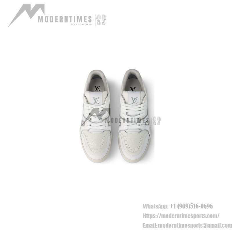 Louis Vuitton LV Trainer 1A8WAX – White Calfskin Sneakers with Monogram Accents