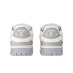 Louis Vuitton Trainer White Gray 1ACRJV - Luxury Monogram Leather Sneakers