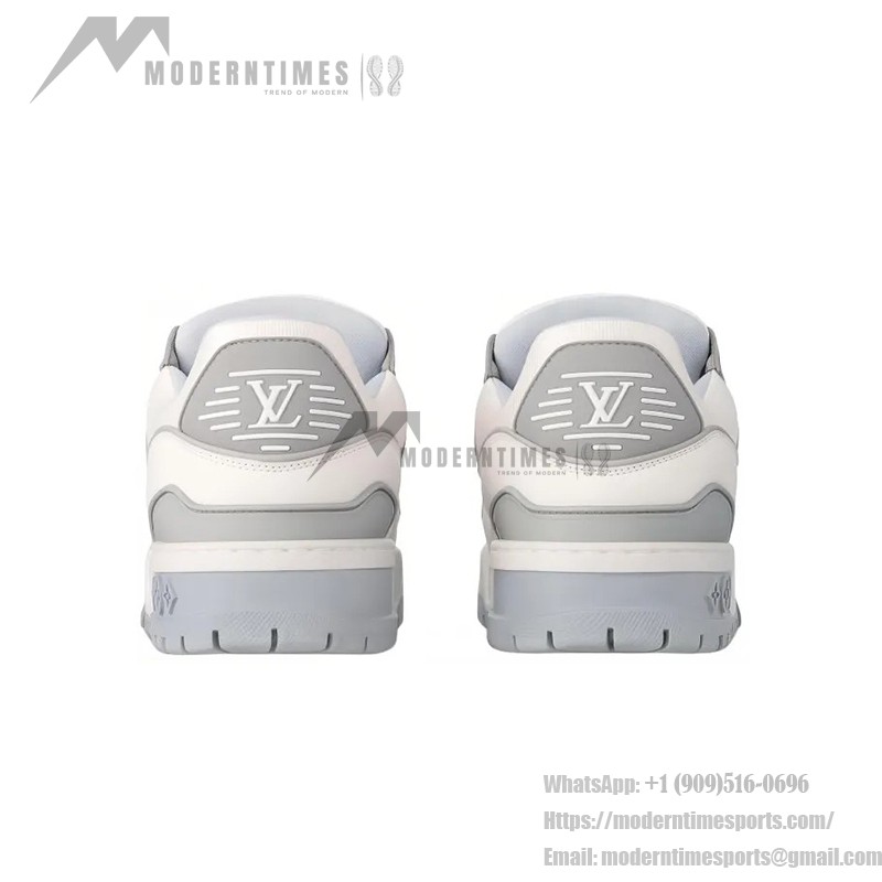 Louis Vuitton Trainer White Gray 1ACRJV - Luxury Monogram Leather Sneakers