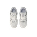 Louis Vuitton Trainer White Gray 1ACRJV - Luxury Monogram Leather Sneakers