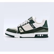 Louis Vuitton LV Trainer Green White 1ABNKR - Classic Luxury Sneakers, High-End Fashion, Versatile & Comfortable