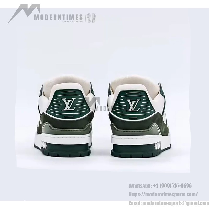 Louis Vuitton LV Trainer Green White 1ABNKR - Luxury Monogram Sneakers