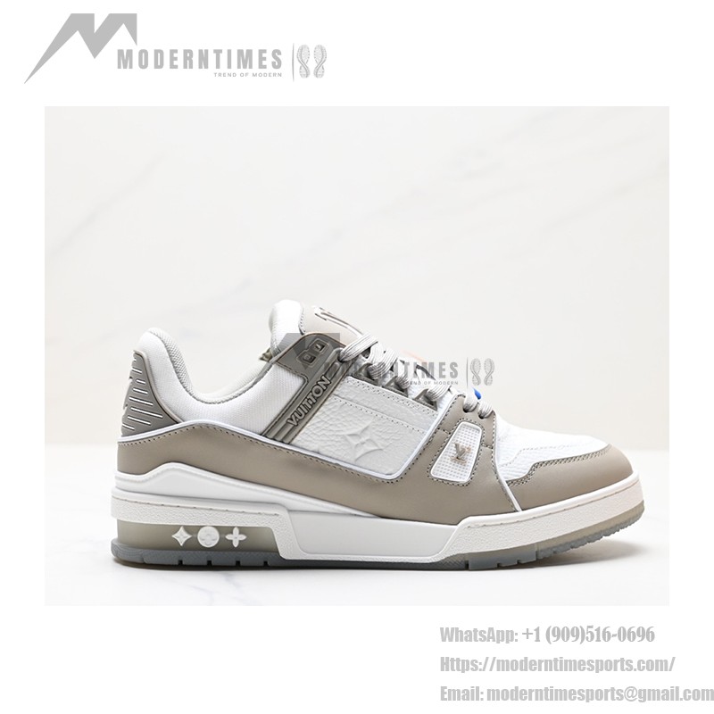 Louis Vuitton LV Trainer Low 1A8KBA – Grey and White Designer Sneakers