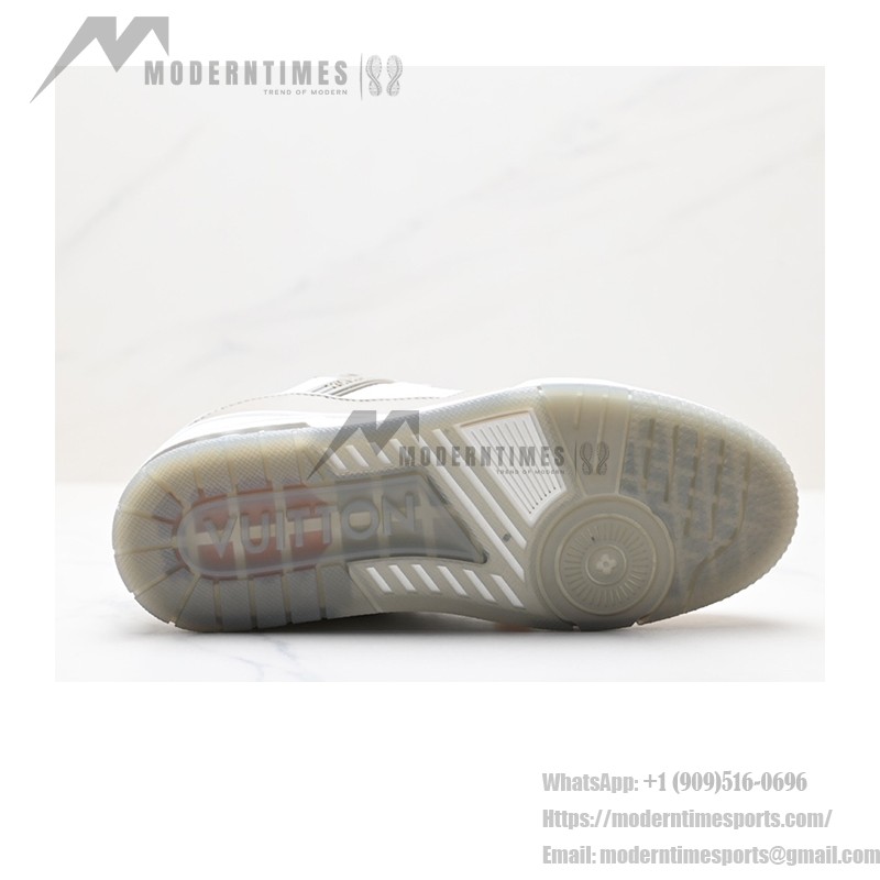 Louis Vuitton LV Trainer Low 1A8KBA – Grey and White Designer Sneakers