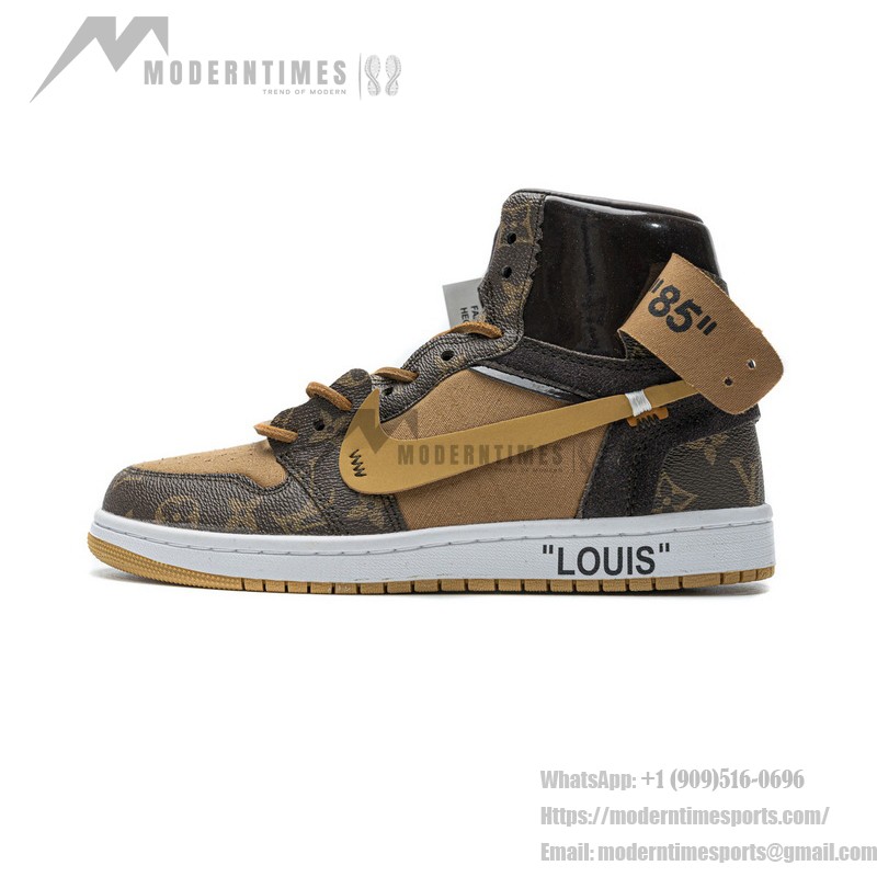 LV x Off-White x Air Jordan 1 コラボカスタム MENS AQ0818-158 プレミアム限定版